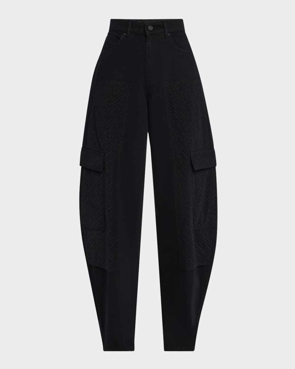 Barrel-Leg Mesh Carpenter Jeans
